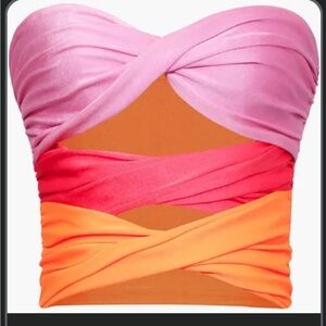 Colorful Strapless Women's Top